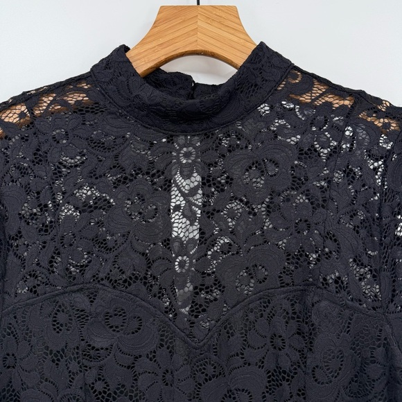 Torrid Black Lace Mock Neck Sweetheart Sheath Black Dress Long Sleeve Size 2X - Picture 9 of 15